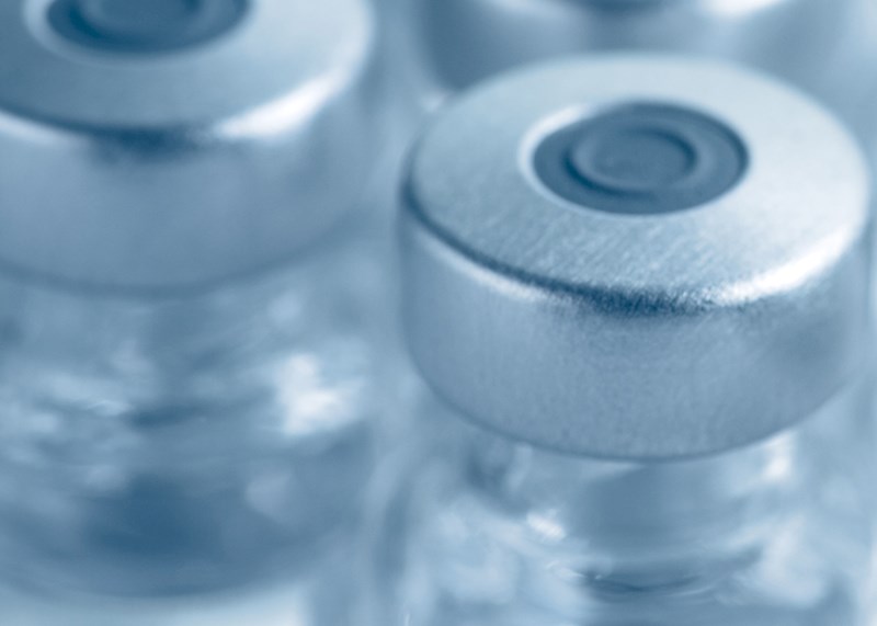 Tops of glass vials